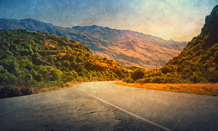Natural beautiful landscape of mountains and forest