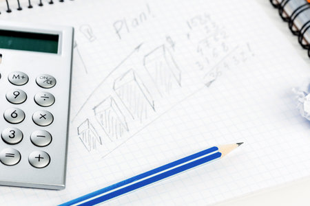 School and office supplies lying on table