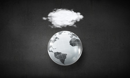 Computing concept with Earth planet and cloudの写真素材