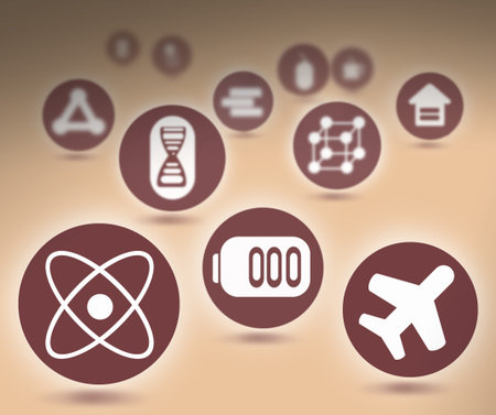 Interface design with icons collection on color background