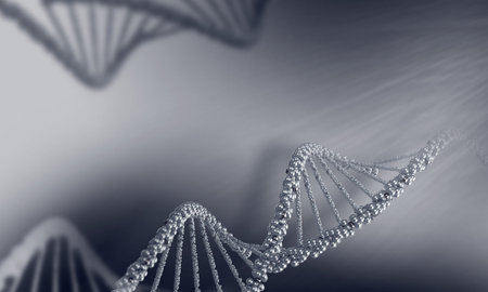 Biochemistry background concept with high tech dna molecule