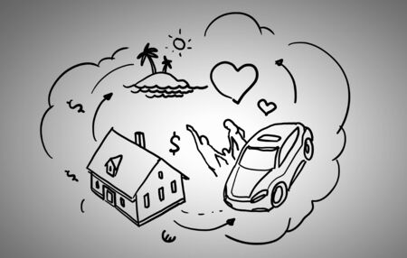 Pencil drawing symbols set in doodle styleの写真素材