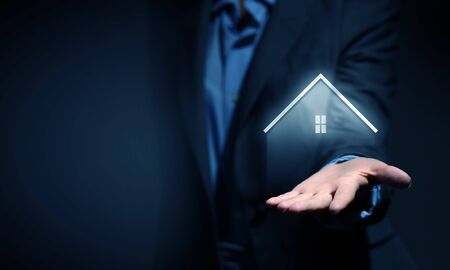 Close up of real estate agent offer houseの写真素材