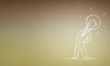 Caricature of funny businessman on white backgroundの写真素材