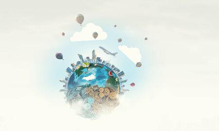 Earth planet made of gears. Elements of this image are furnished by NASAの写真素材