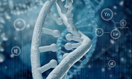 Biochemistry background concept with high tech dna moleculeの写真素材