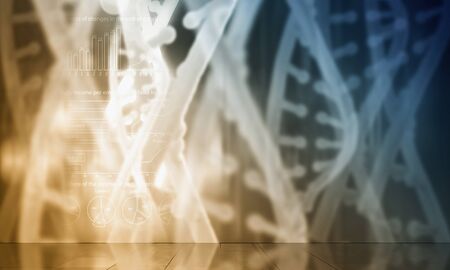Digital high technology background with DNA molecule conceptの写真素材