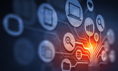 Digital background image with networking connection and cloud computing concept