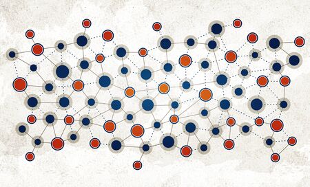 Background conceptual image with grid representing social networking concept