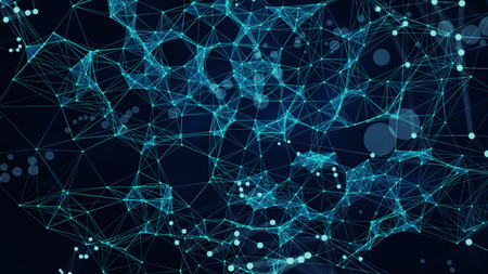 Abstract blue technology digital grid background image