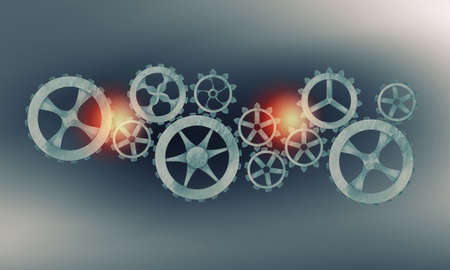 Concept of harmonious working mechanism with gears and cogwheels