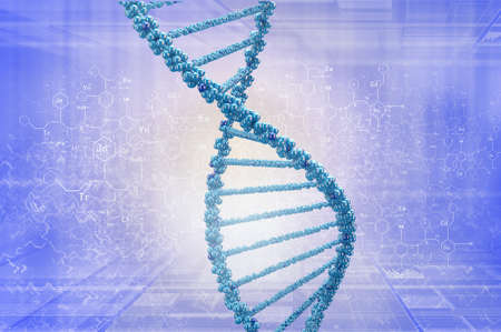 High technology DNA molecule background as biochemistry science conceptの写真素材