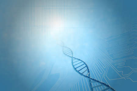 High technology DNA molecule background as biochemistry science concept