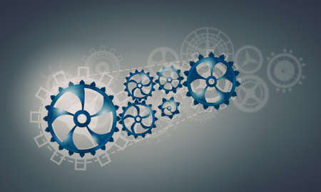 Concept of harmonious working mechanism with gears and cogwheels