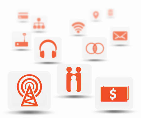 Set of application icons for modern device interface