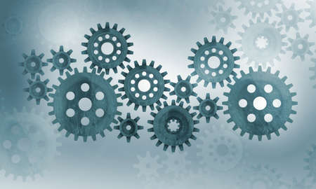 Concept of harmonious working mechanism with gears and cogwheels