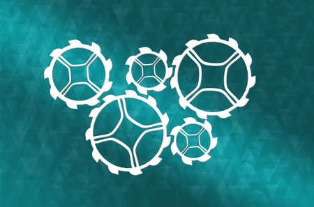 Concept of harmonious working mechanism with gears and cogwheelsの写真素材