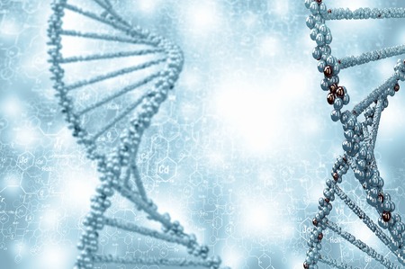 High technology DNA molecule background as biochemistry science conceptの写真素材