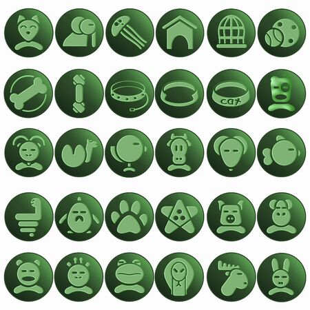 Set of web icons for animals and pets conceptの写真素材