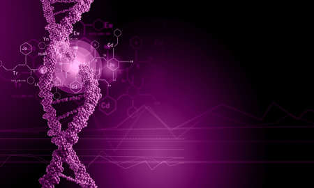 Biochemistry science concept with molecules on color backgroundの写真素材