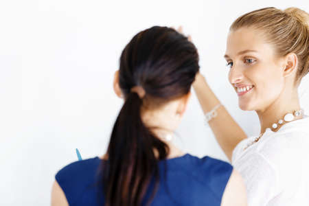 Business people working and discussing in modern office