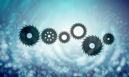 Color background image with gears and cogwheels as working mechanism