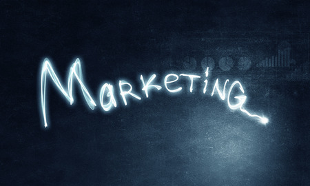 Conceptual word drawn with light on dark backgroundの写真素材