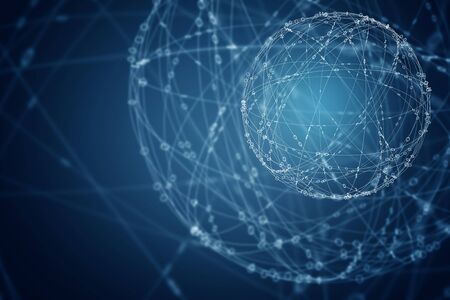 Background image with connection lines as symbol of global interaction