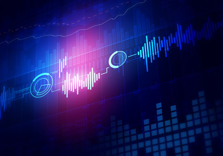 Background image with futuristic interface as sound concept