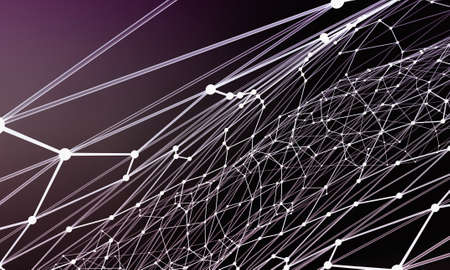 Abstract polygonal purple background with connection lines