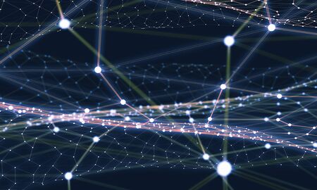 Abstract polygonal dark background with connection lines