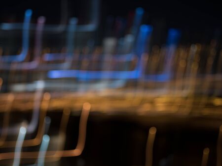 Blurred bokeh lights of night big city