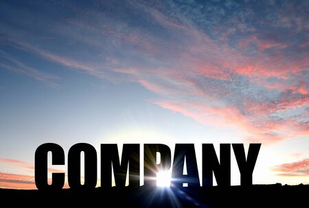 Business conceptual word between gap on sunrise backgroundの写真素材