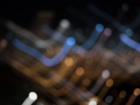Blurred bokeh lights of night big cityの写真素材