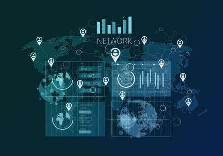 Web sites infographic design representing global connection conceptの写真素材