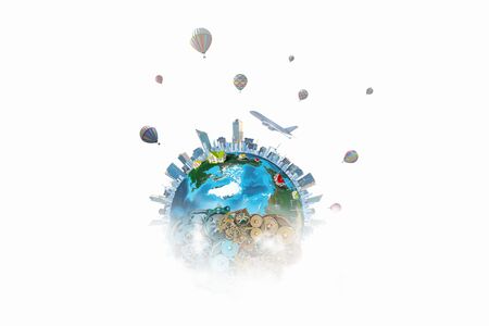 Earth planet made of gears. Elements of this image are furnished by NASAの写真素材