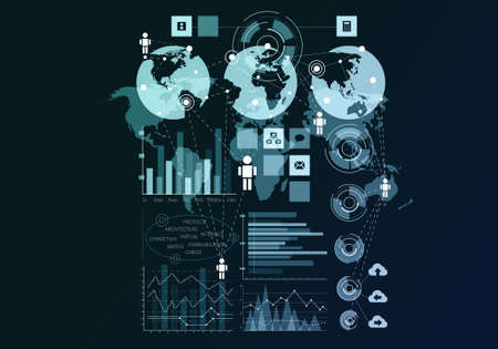 Web sites infographic design representing global connection concept