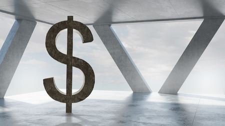 Dollar big symbol in modern elegant interiorの写真素材