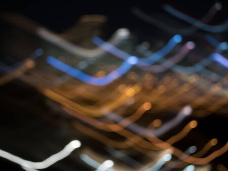 Blurred bokeh lights of night big city