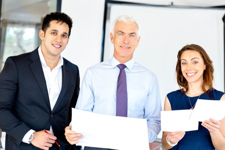 Businesspeople having meeting in modern office