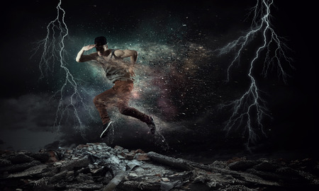 Young handsome breakdance or hip hop guyの写真素材