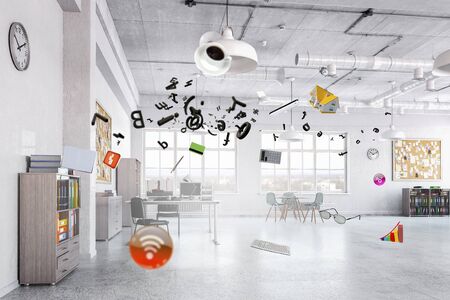 Sample of elegant office interior with no people. Mixed mediaの写真素材