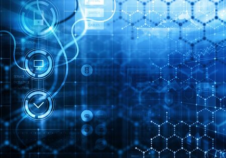Blue media background presenting medicine and health concept