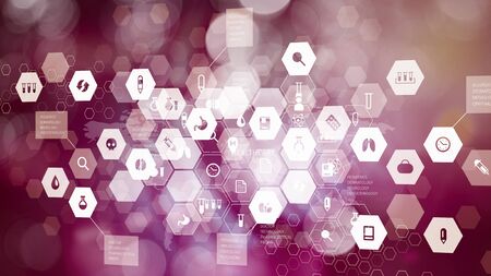 Medical user interface background with media icons