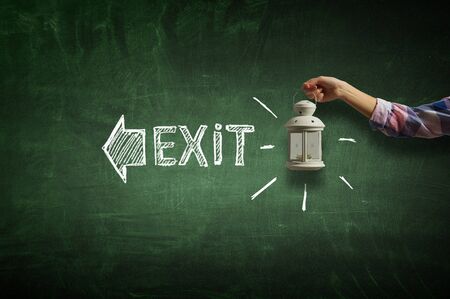 Finding bright solution . Mixed mediaの写真素材