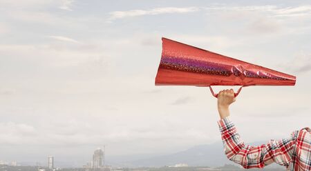 Make your announcement . Mixed mediaの写真素材