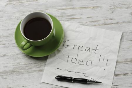 Message written on napkin . Mixed mediaの写真素材