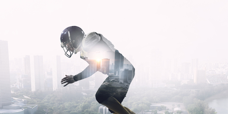 American football player . Mixed mediaの写真素材