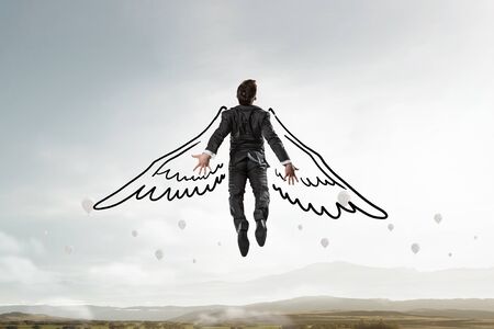 Feeling free and happy . Mixed mediaの写真素材