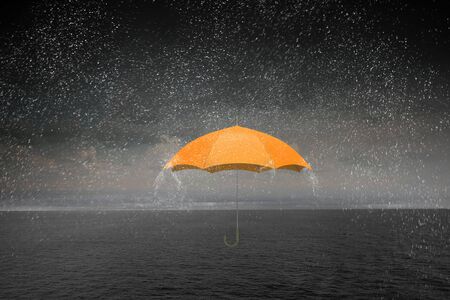 Color umbrella in sky . Mixed mediaの写真素材